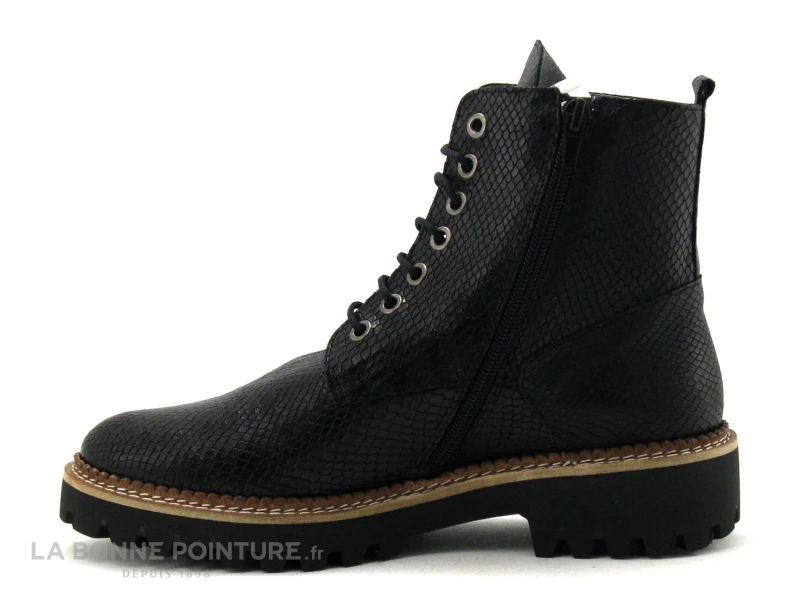 Promo ? Folie's Folies COLT Noir Reptile - ? Boots Femme Semelle Crampons ? 3 Promo ? Folie's Folies COLT Noir Reptile - ? Boots Femme Semelle Crampons ? – Image 3