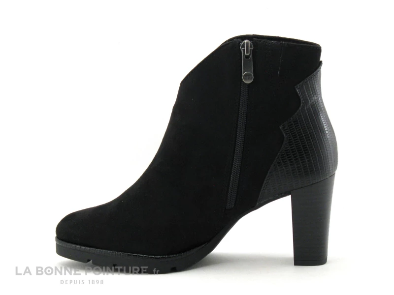 Nouveau ? Femme Marco Tozzi 2-25841-25 Black Comb - Bottines Velours Talon Haut ✨ 3 Nouveau ? Femme Marco Tozzi 2-25841-25 Black Comb - Bottines Velours Talon Haut ✨ – Image 3