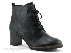 Budget ? Femme Marco Tozzi 2-25219-27 Black Antic - ? Boots Talon Haut Lacet Et Zip ?