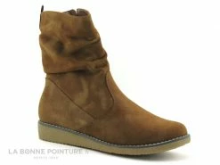 Offres ⌛ Dees ? Shoes CADORA Camel - Tige Plissee - Bottine Femme ?