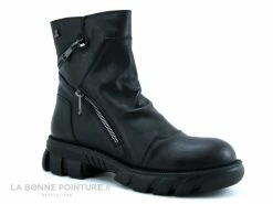 Le moins cher ? Venus 2251902K - ? Boots Noires Femme Semelle A Crampons - Zips ?