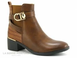 Vente flash ❤️ Moran's Morans TAXANE Cognac 30281 - Bottine Femme Marron - Arriere Croco ?