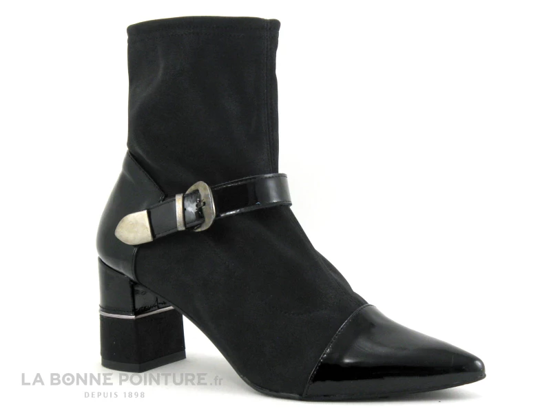 Remise ? Femme Cardenal CANNES - CL3406 - Verni Noir - Nubuck Noir - ? Boots Talon ? 1 Remise ? Femme Cardenal CANNES - CL3406 - Verni Noir - Nubuck Noir - ? Boots Talon ?