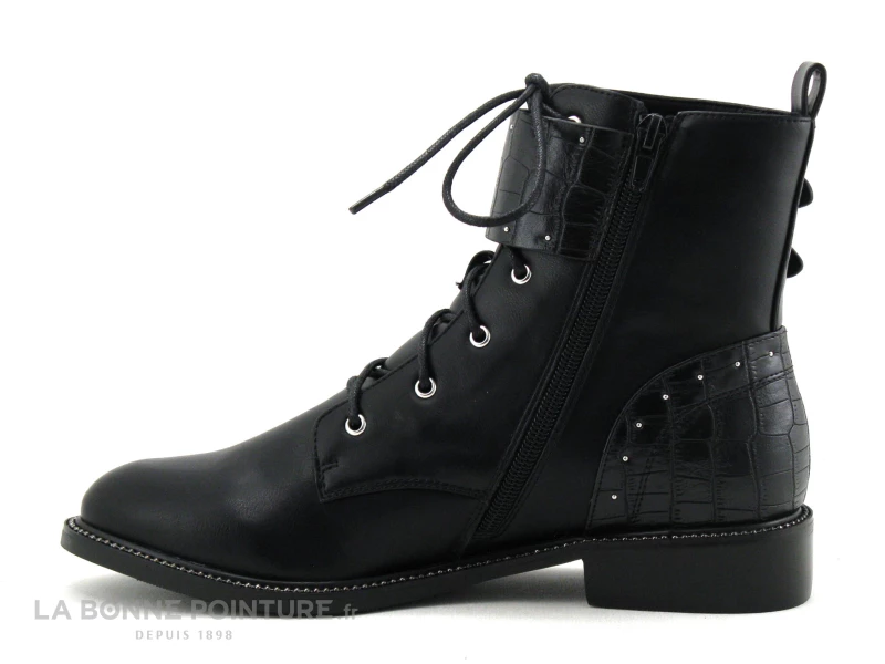 Meilleur prix ? The Divine Factory QL4025 - Noir - Bottines A Lacet Femme ? 2 Meilleur prix ? The Divine Factory QL4025 - Noir - Bottines A Lacet Femme ? – Image 2