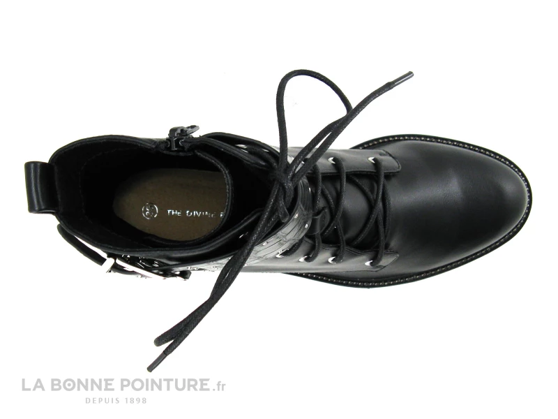 Meilleur prix ? The Divine Factory QL4025 - Noir - Bottines A Lacet Femme ? 3 Meilleur prix ? The Divine Factory QL4025 - Noir - Bottines A Lacet Femme ? – Image 3