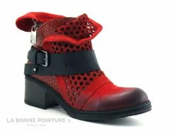 Meilleure affaire ⭐ Femme Lily Mood 050 5601 Red Nubuck - Bottine Rouge Hexagones ?