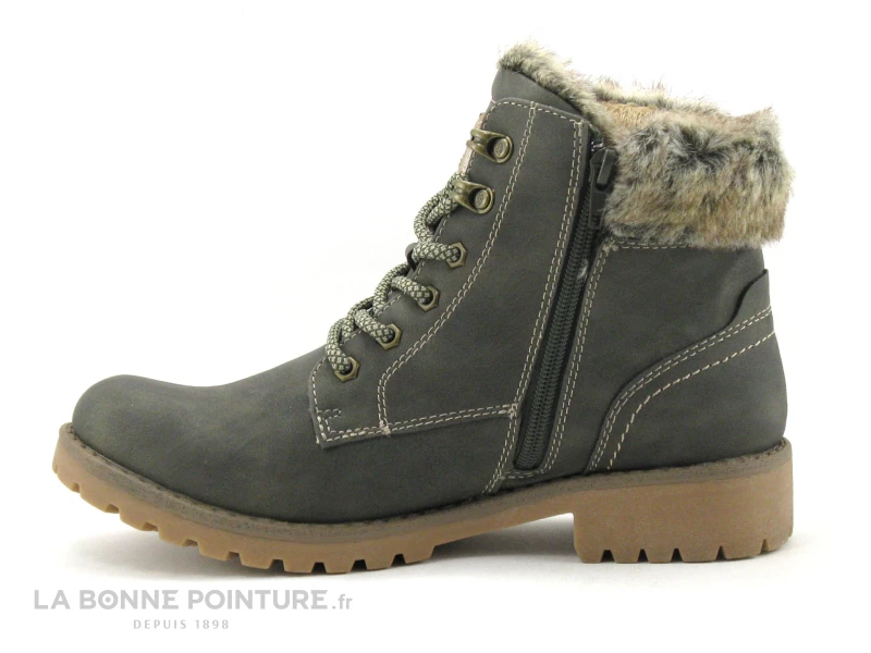 De gros ? Dockers 43FA308 Kaki - Col Fourrure - Bottine Lacet Femme ✨ 3 De gros ? Dockers 43FA308 Kaki - Col Fourrure - Bottine Lacet Femme ✨ – Image 3