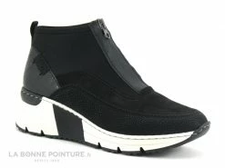 Budget ? Rieker N6352-00 - Noir - ? Boots Femme Semelle Compensee - Zip Dessus ?