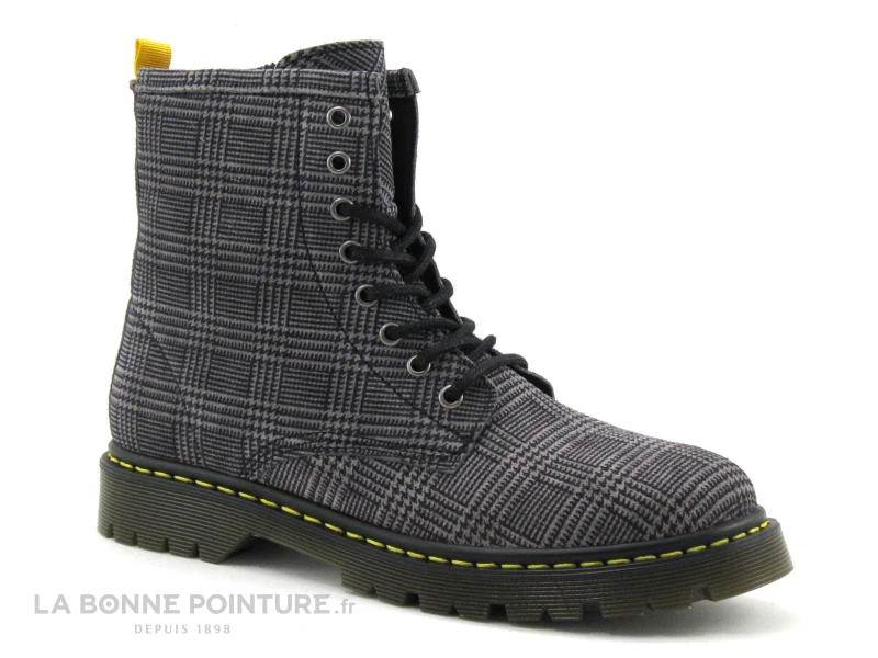 Promo ? Moran's Morans BAIGNAN Gris Ecossais - Bottine Rangers Femme ? 1 Promo ? Moran's Morans BAIGNAN Gris Ecossais - Bottine Rangers Femme ?