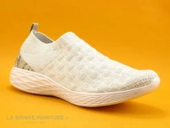 Meilleure vente ? Moran's Morans KINY Blanc Paillete - Serpent - Basket Slip On Femme ?