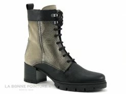 Promo ? Femme Hispanitas Bolero CH1211860 - Noir Gris Bronze - Bottine Lacet Talon Large ?