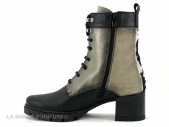 Promo ? Femme Hispanitas Bolero CH1211860 - Noir Gris Bronze - Bottine Lacet Talon Large ? -Mustang Shop unnamed file 6407