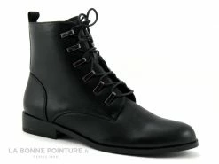 Offres ? Femme The Divine Factory QL4519 Noir - Bottine Plate A Lacet Avec Zip ?