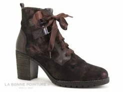 Promo ? Femme Geo Reino CALABUS Marron Moka - Bottine Talon Haut ❤️