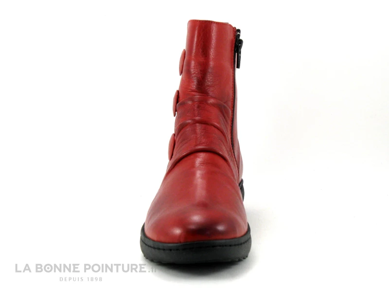 Remise ⭐ Karyoka 2724 DANET - Bottine Femme Cuir Rouge - 3 Boutons ? 2 Remise ⭐ Karyoka 2724 DANET - Bottine Femme Cuir Rouge - 3 Boutons ? – Image 2