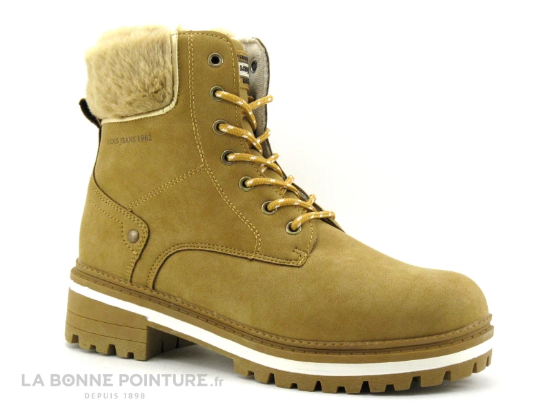 De gros ? Lois 87770 Camel - Haut Peluche - Bottine Lacet Femme ? 1 De gros ? Lois 87770 Camel - Haut Peluche - Bottine Lacet Femme ?