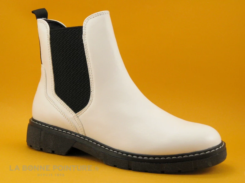 Budget ? Femme Marco Tozzi 2-25404-27- Bottine Blanche - Elastique Noir ⭐ 5 Budget ? Femme Marco Tozzi 2-25404-27- Bottine Blanche - Elastique Noir ⭐ – Image 5