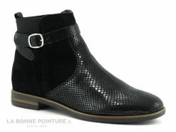 Nouveau ? Femme Marina Seval - L324 - Noir - Quadrille Verni - Cuir Velours - Bottine ? -Mustang Shop unnamed file 6967