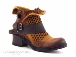 Promo ? Lily Mood 0505601 Tan Nubuck - Marron - Hexagones - Bottine Femme ?