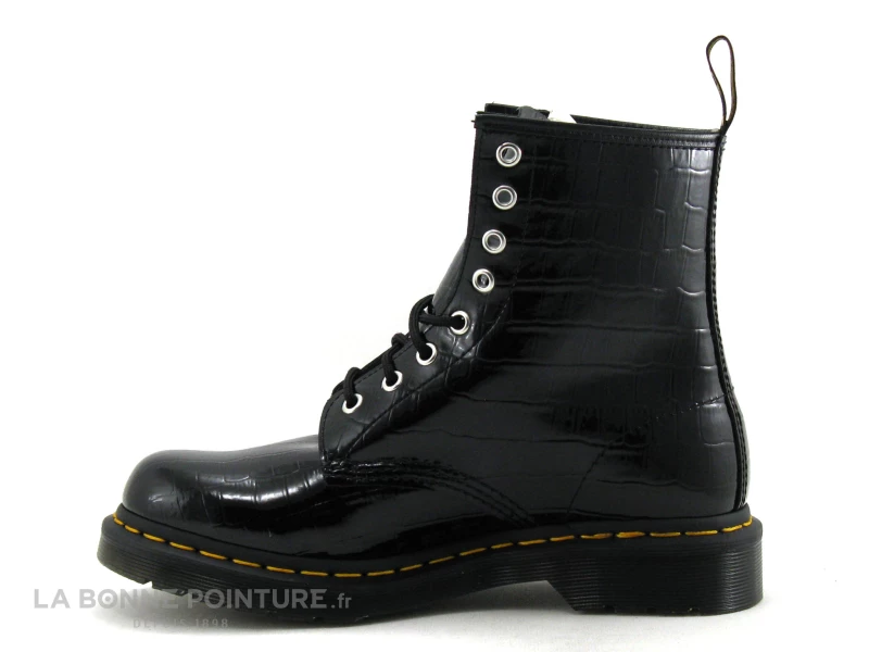 Budget ✨ Femme Dr Martens 1460 Black Patent Croco - 26262001 - ? Boots Noir Verni ? 3 Budget ✨ Femme Dr Martens 1460 Black Patent Croco - 26262001 - ? Boots Noir Verni ? – Image 3