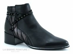 De gros ? Fugitive BANKS LPIQB46 - ? Boots Femme Noir Verni Et Argent ?