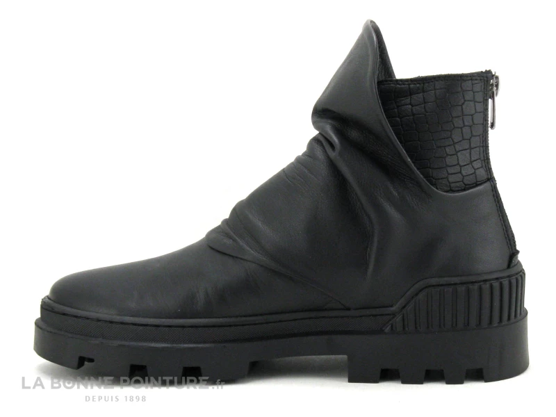 Remise ? MamZelle PLENITA Noir Croco - ? Boots Femme - Semelle Crantee ? 3 Remise ? MamZelle PLENITA Noir Croco - ? Boots Femme - Semelle Crantee ? – Image 3