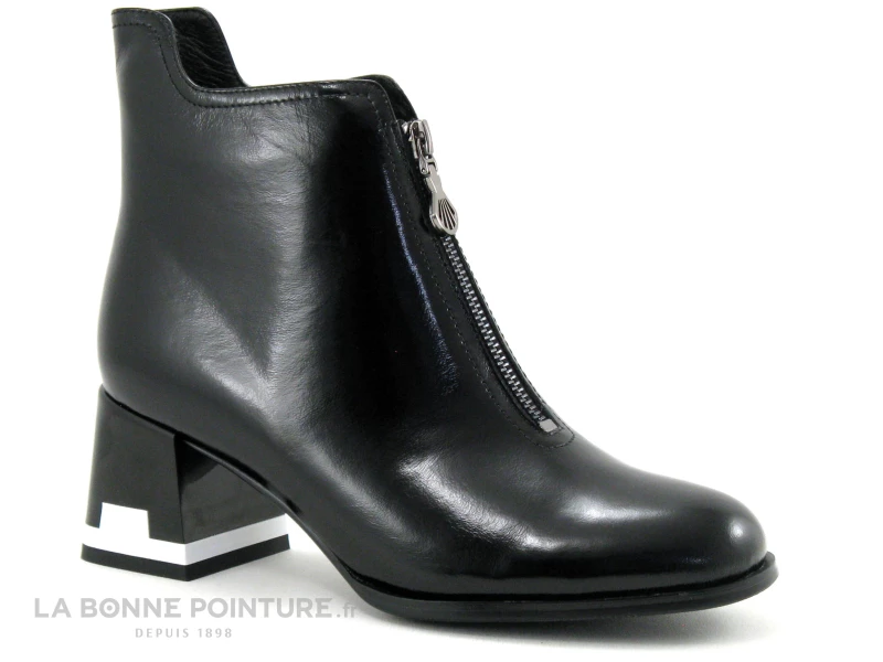 Meilleure vente ✨ MetamorfOse Metamorf Ose MACAREL Noir Verni - ? Boots Femme -Talon Noir Et Blanc ? 1 Meilleure vente ✨ MetamorfOse Metamorf Ose MACAREL Noir Verni - ? Boots Femme -Talon Noir Et Blanc ?