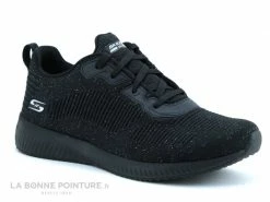 Le moins cher ? Skechers 32502 Bobs Squad Total Glam - Basket Noire Femme ?