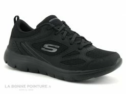 Budget ? Skechers 12982 Summits Suited Black - Basket Sport Femme ?