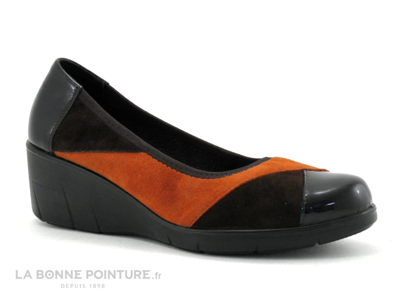 Sortie ? Inéa Femme Inea DECODE Velours Choco Citrouille - Escarpin Talon Compense ? 5 Sortie ? Inéa Femme Inea DECODE Velours Choco Citrouille - Escarpin Talon Compense ? – Image 5